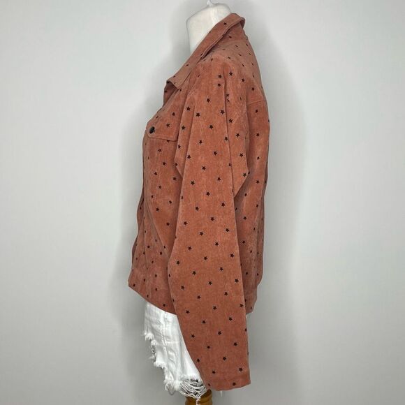 Blush- Brown Corduroy Jacket with Black Stars - Picture 2 of 3